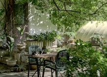 brown wooden table and chairs