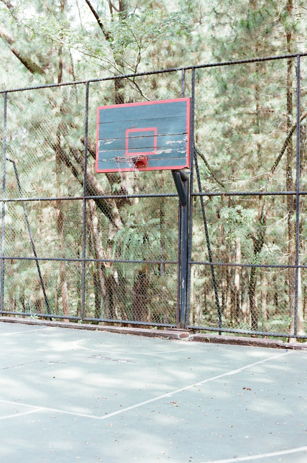 red and white basketball hoop