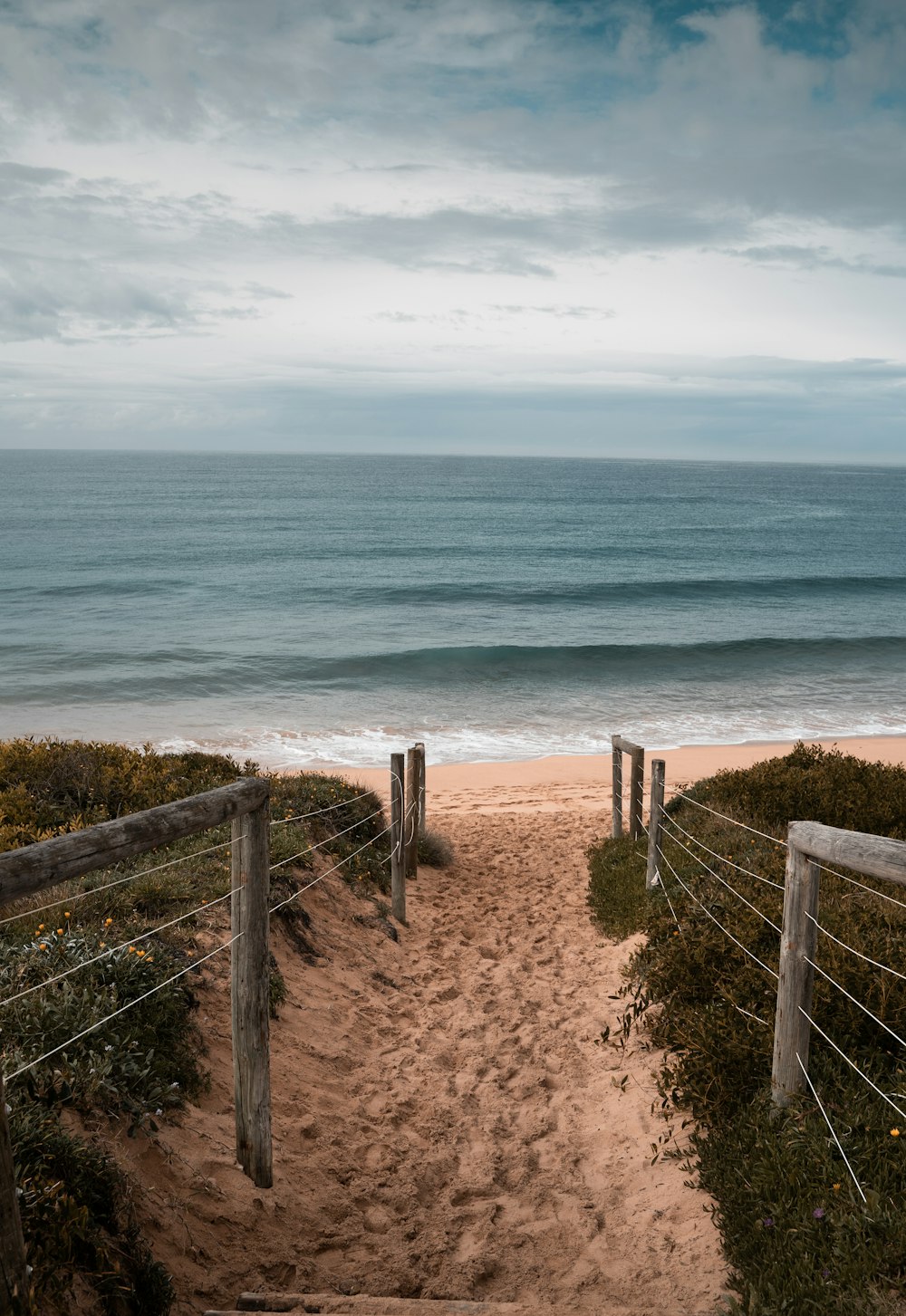 brown wooden fence near body of water during daytime