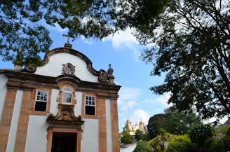 Historic St Paul Church facade in Macau under a clear blue sky