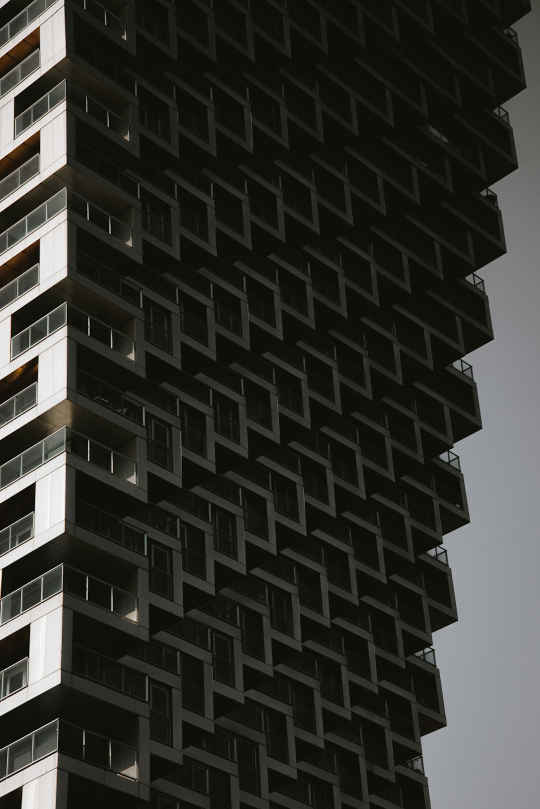 black and white concrete building