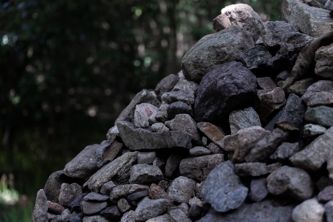 gray and black stone fragment