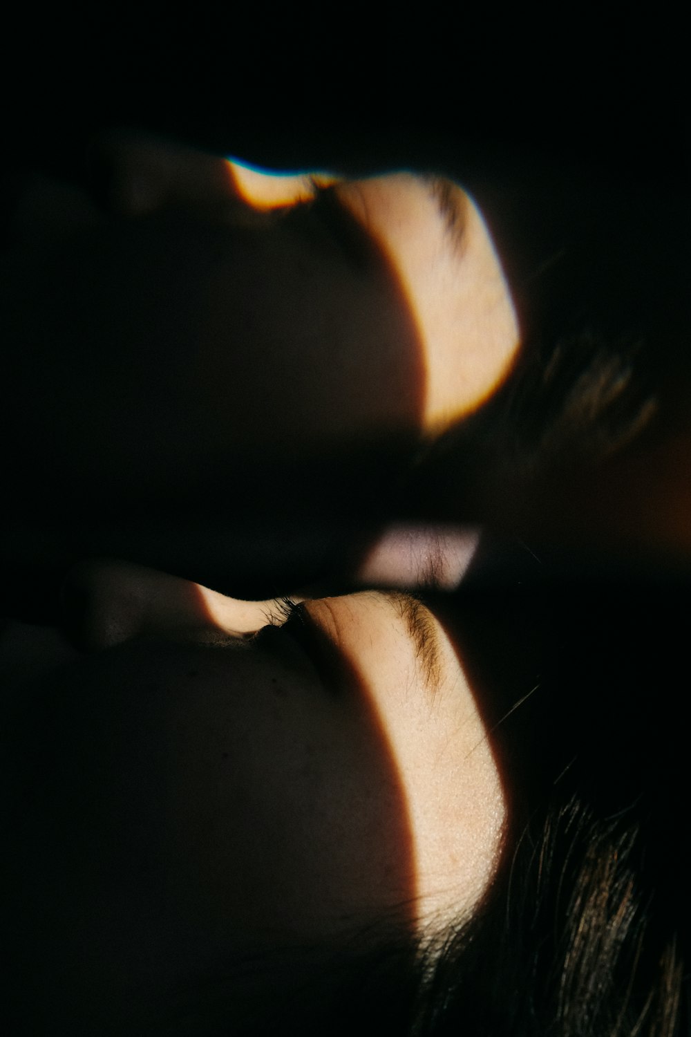 persons left cheek in close up photography