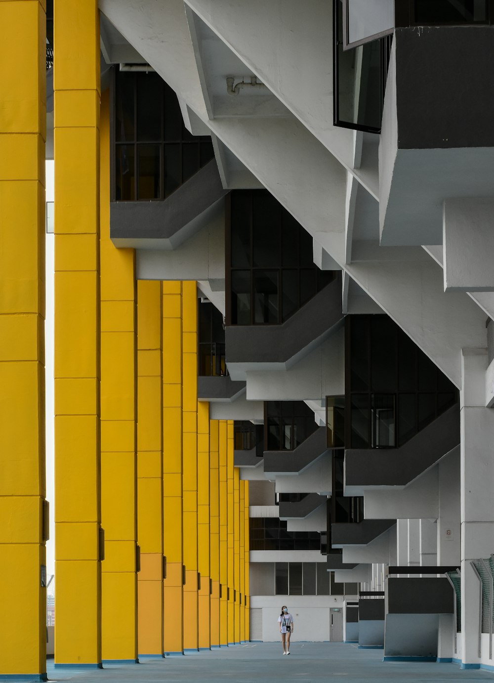 yellow and white concrete building