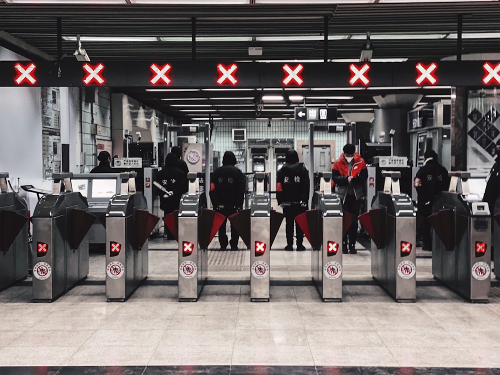 people in a train station