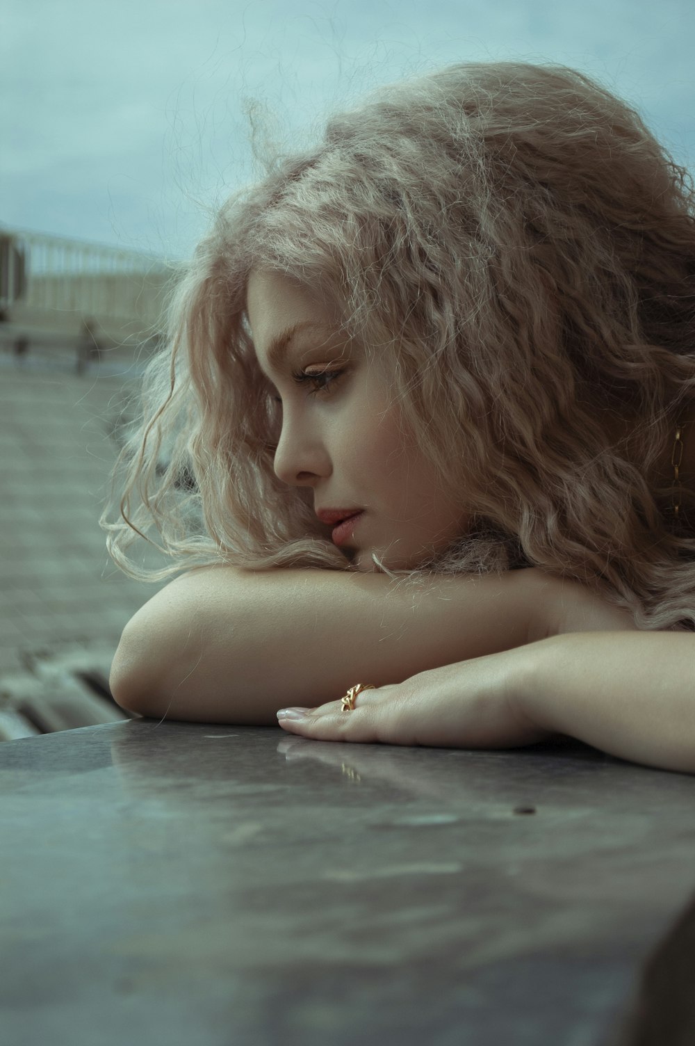 girl lying on the floor