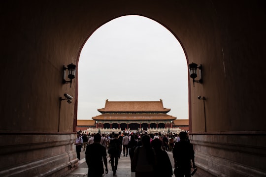 people walking on hallway during daytime in The Palace Museum China