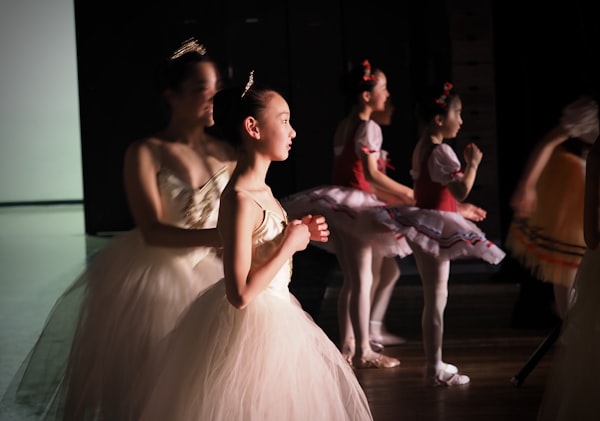 Young ballerinas in a dance lesson