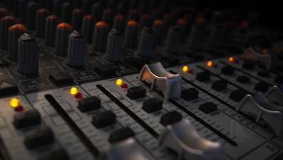 black and white recording studio mixer