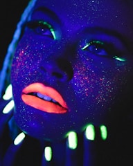 blue and white face paint