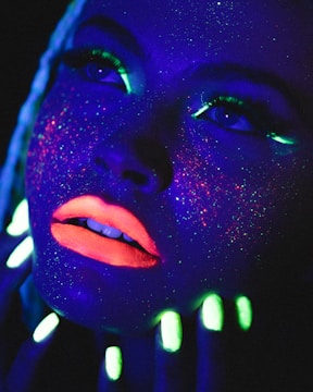 blue and white face paint