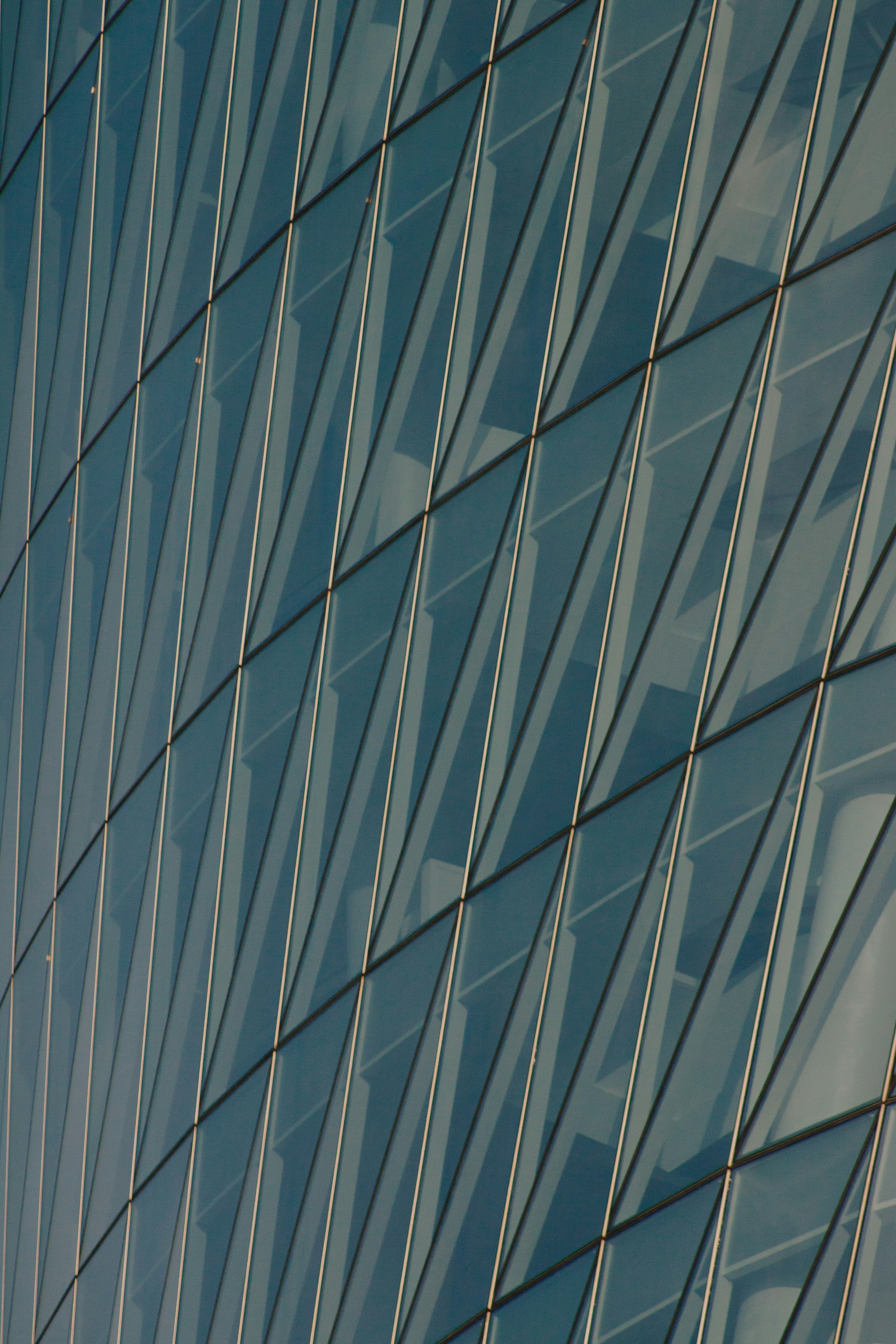 white and blue glass walled building