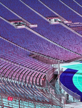 blue and white soccer field
