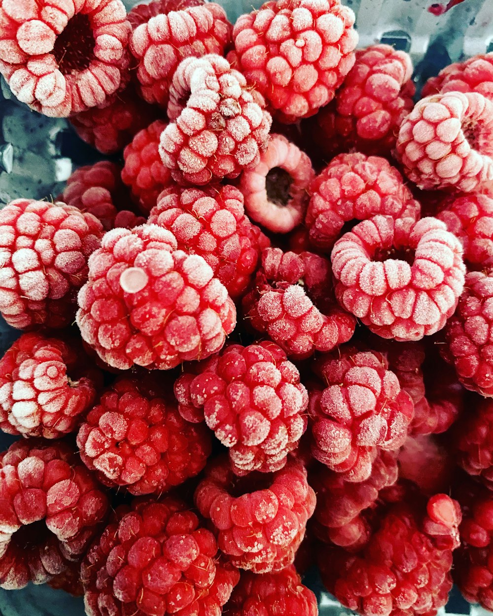 frutas vermelhas redondas em exposição