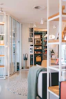 white wooden framed glass door