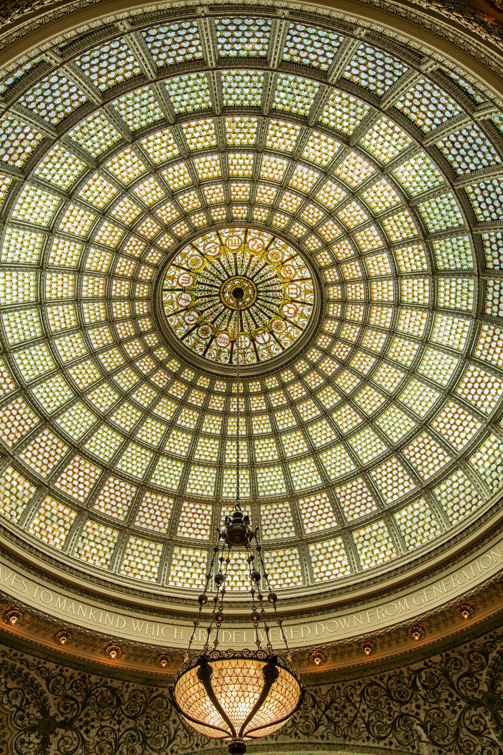 white and brown dome ceiling