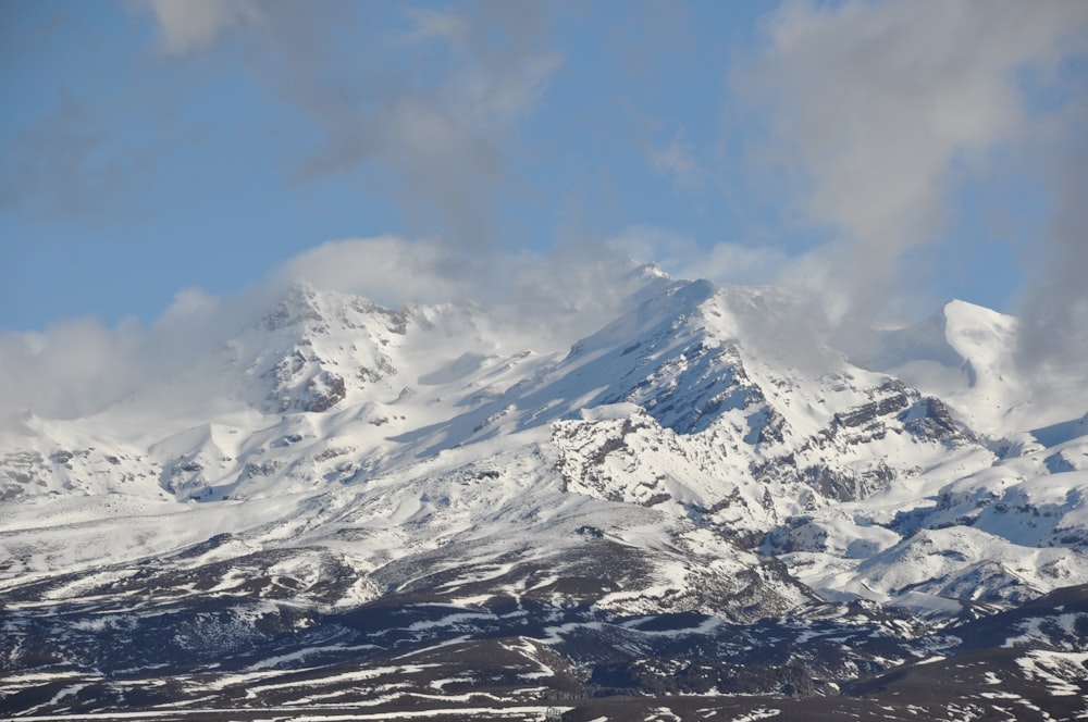 snow covered mountain under blue sky during daytime