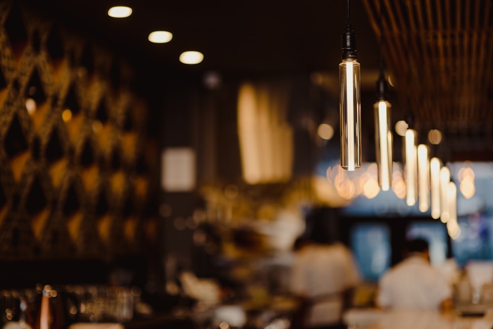 white and silver pendant lamps