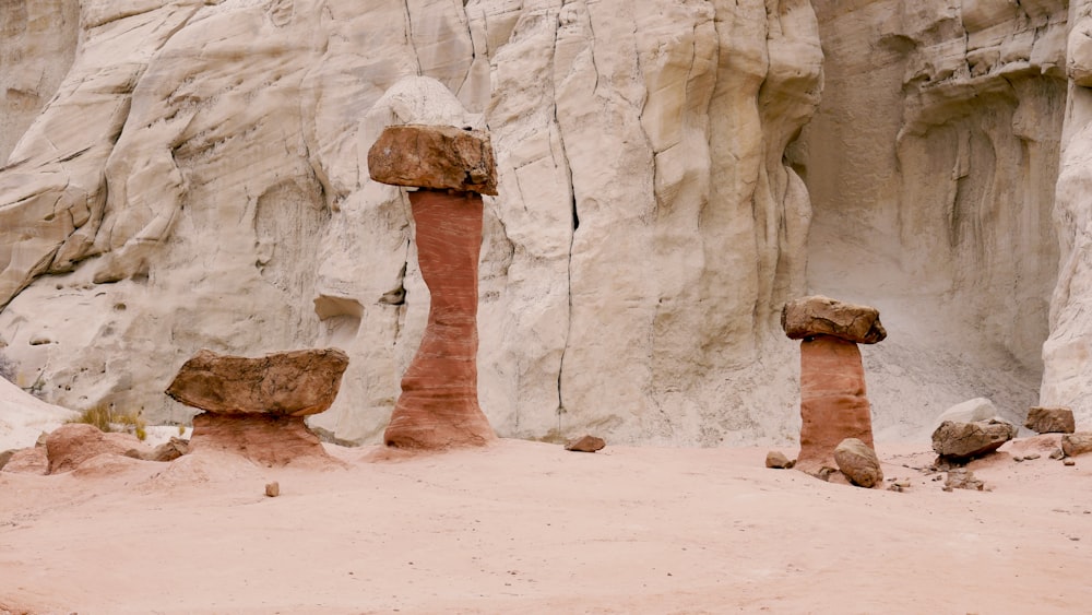 brown stone formation during daytime