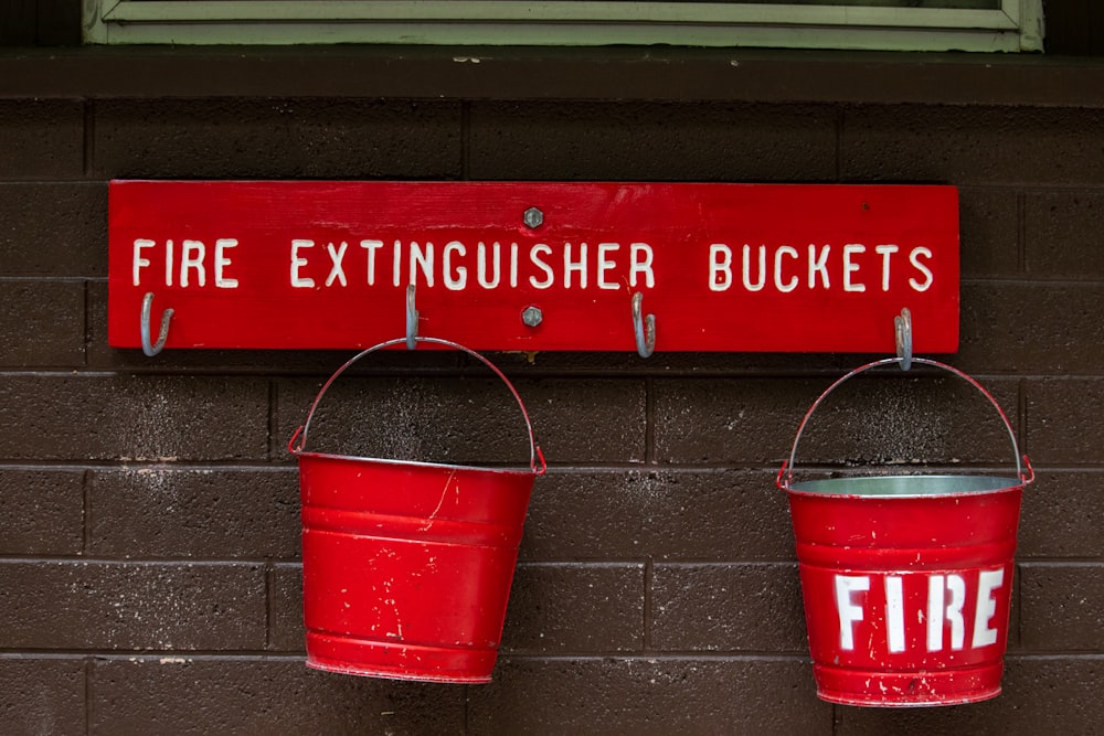 red and white love you print bucket