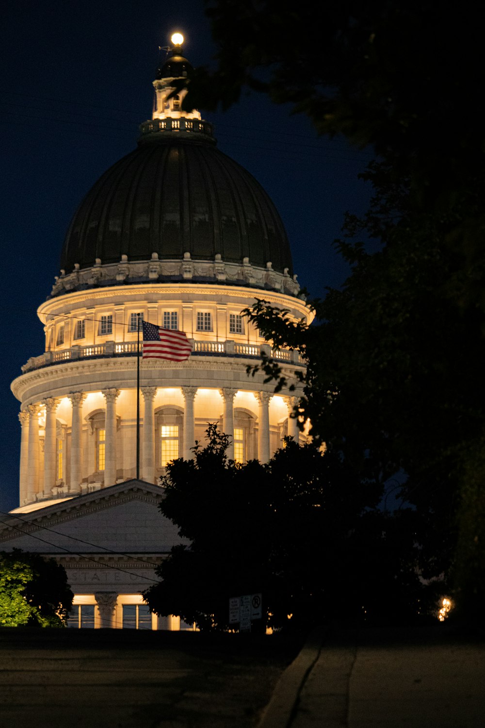 white and blue dome building during nighttime