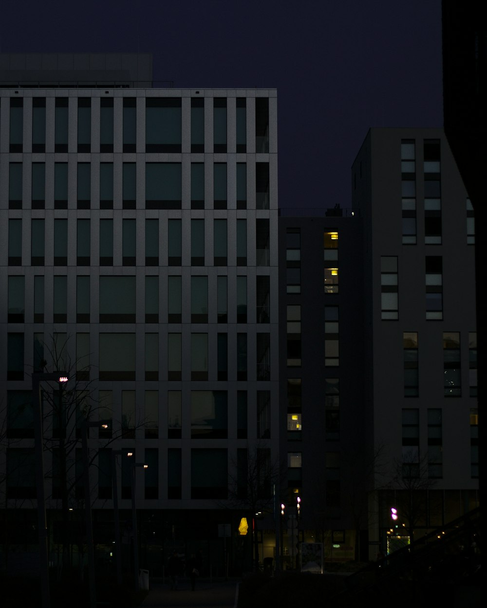white concrete building during night time