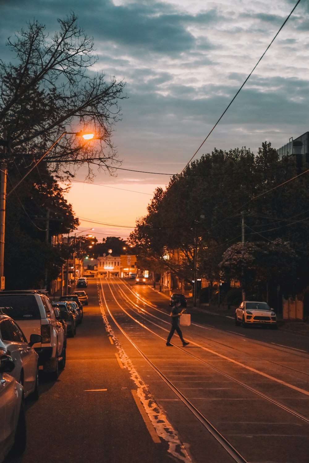 people walking on street during night time