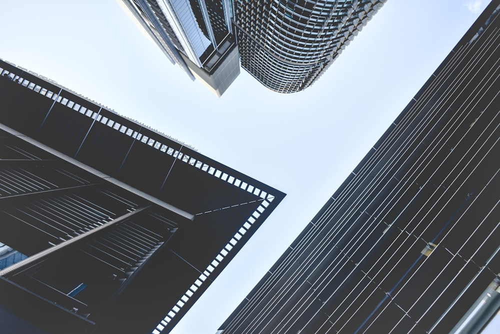 low angle photography of high rise buildings