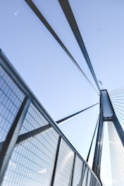 low angle photography of gray metal frame