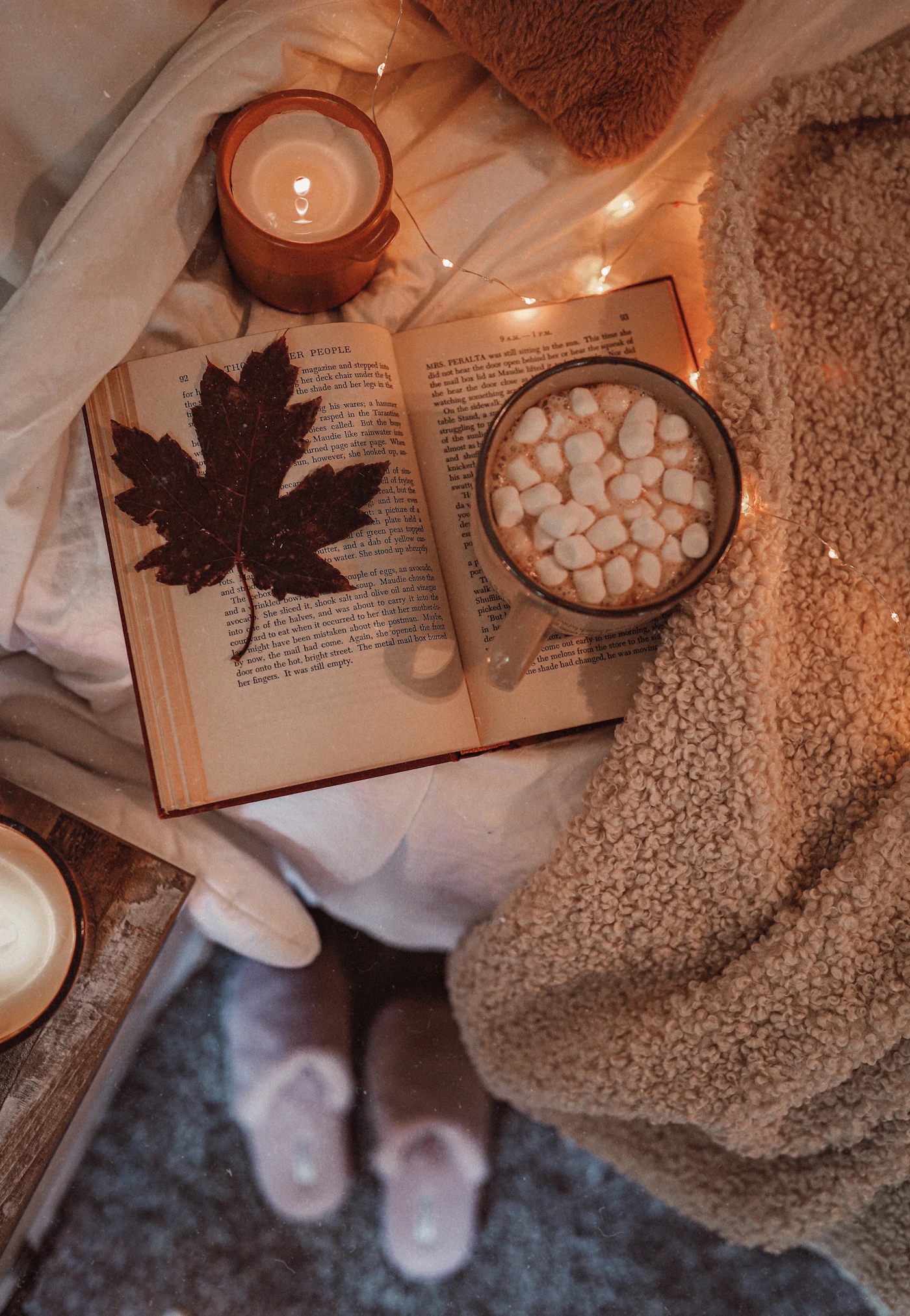 Ember Hearth candle, lit
