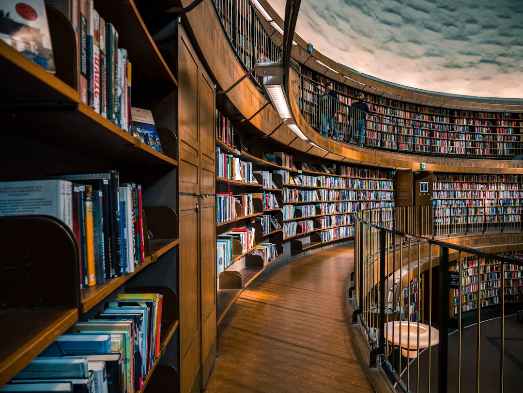 The interior of Stadsbiblioteket in Stockholm - Gunnar Asplunds library from 1928. The architecture is a transition between neoclassicism and functionalism.