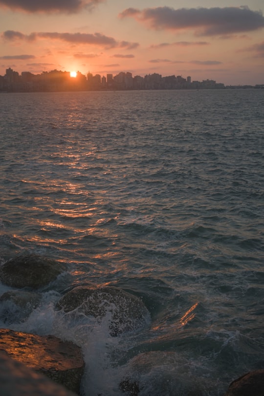 body of water during sunset in Alexandria Egypt