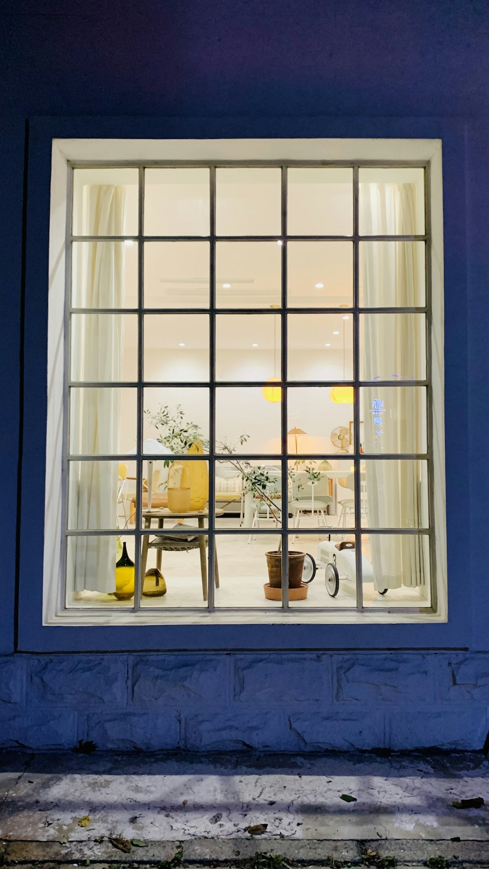 white wooden framed glass window