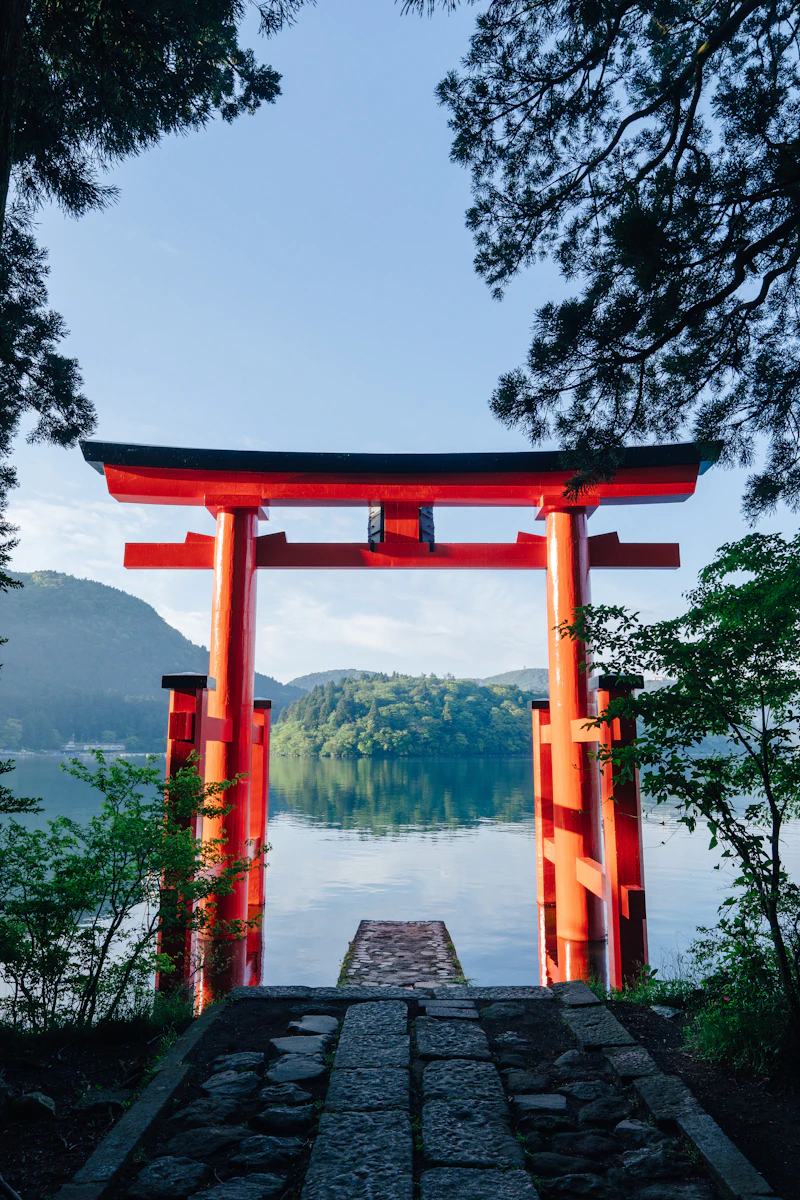 The Heiwa no Torii of Hakone Shrine on Lake Ashi