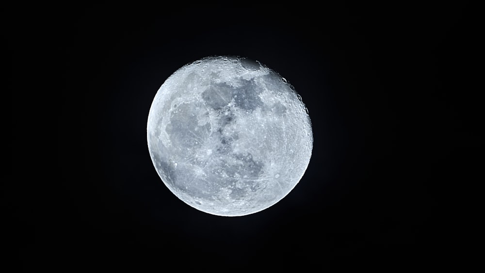 full moon in dark night sky