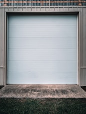 white roll up door closed
