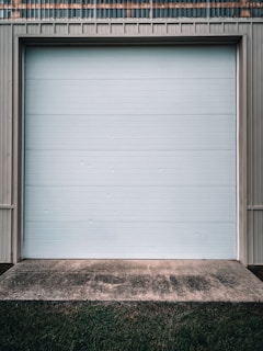 white roll up door closed