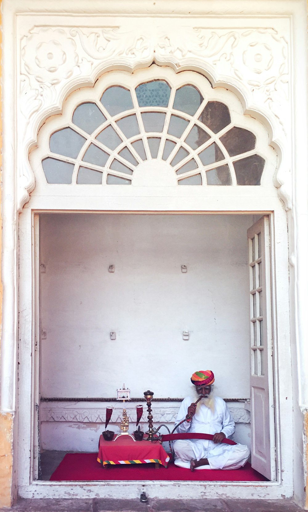 white wooden framed glass window