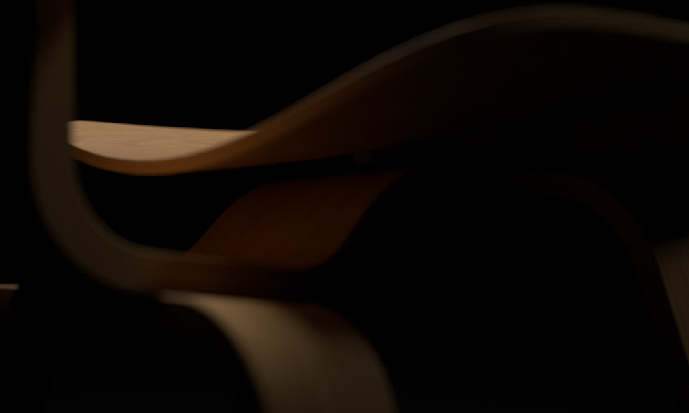 brown wooden chair with black background