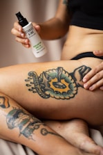 A selection of aftercare products for tattoos.