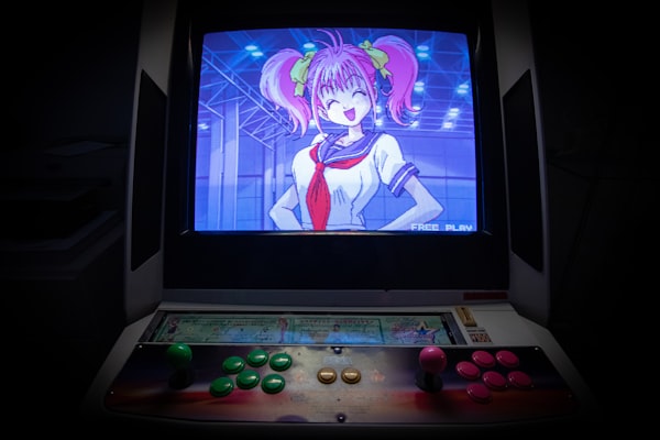 image of a female character on the screen