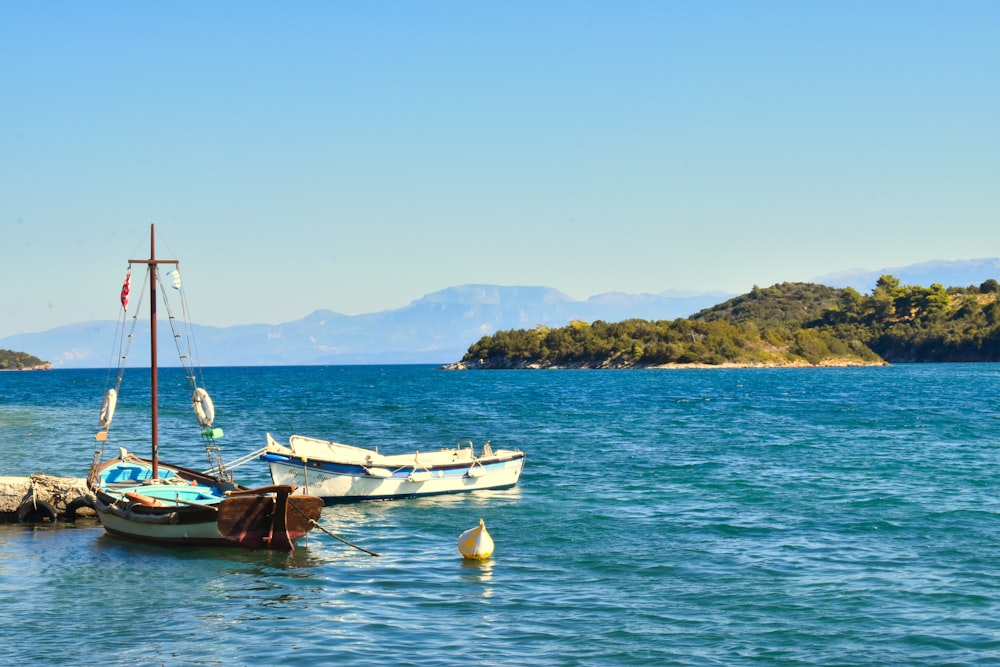 white and brown boat on sea during daytime