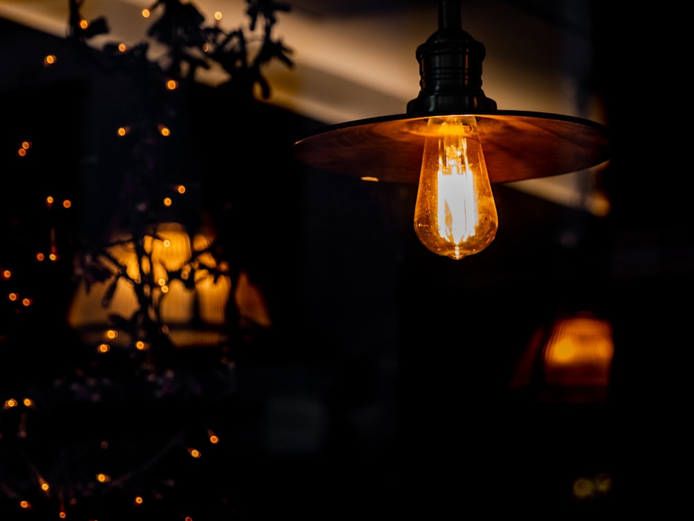 black and brown pendant lamp