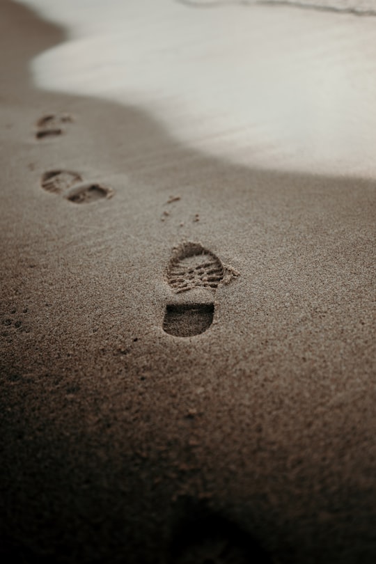 heart shaped on brown sand in Nida Lithuania