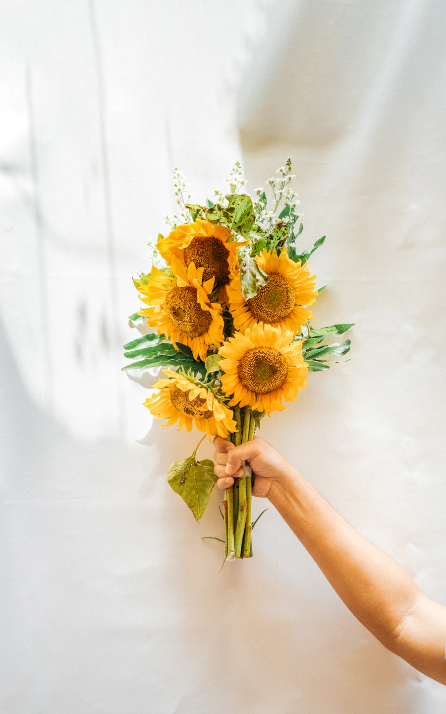 Bright yellow sunflower birthday bouquet