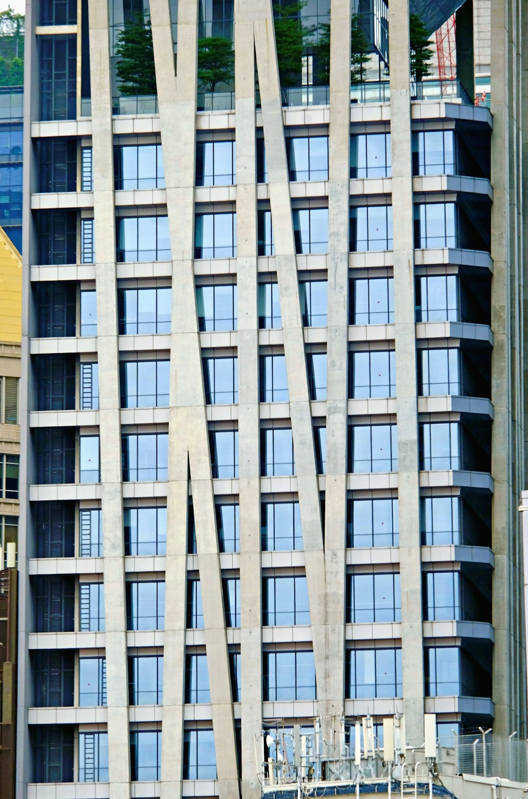 white and blue concrete building