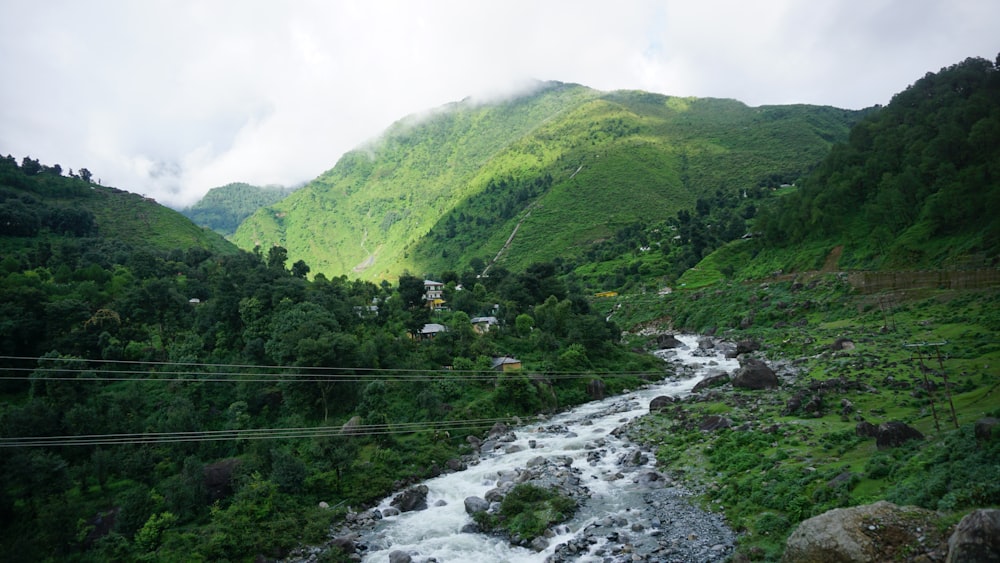 green mountains and river during daytime