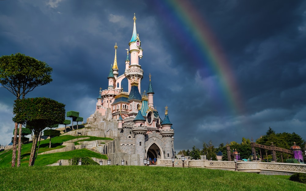 white and gray concrete castle under blue sky