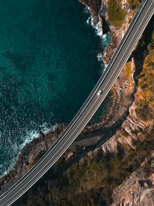 A winding coastal road along the cliffs of the Amalfi Coast, Italy