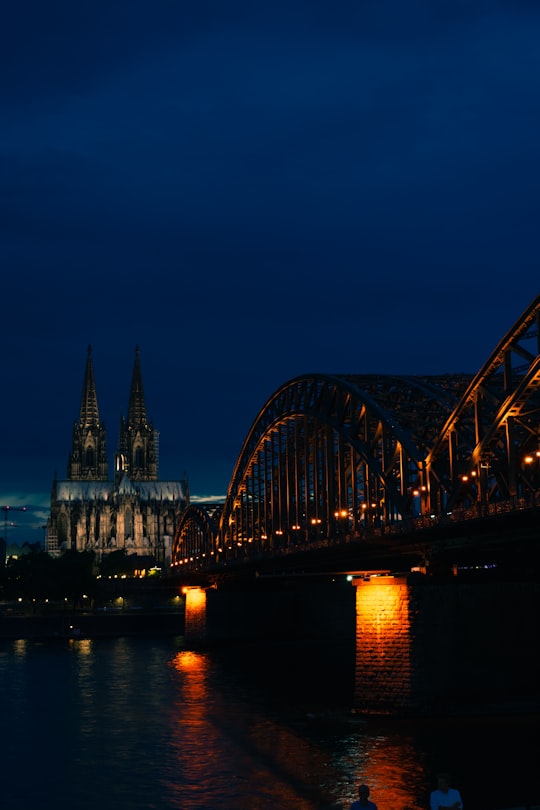 bridge over water during night time in Domplatte Germany